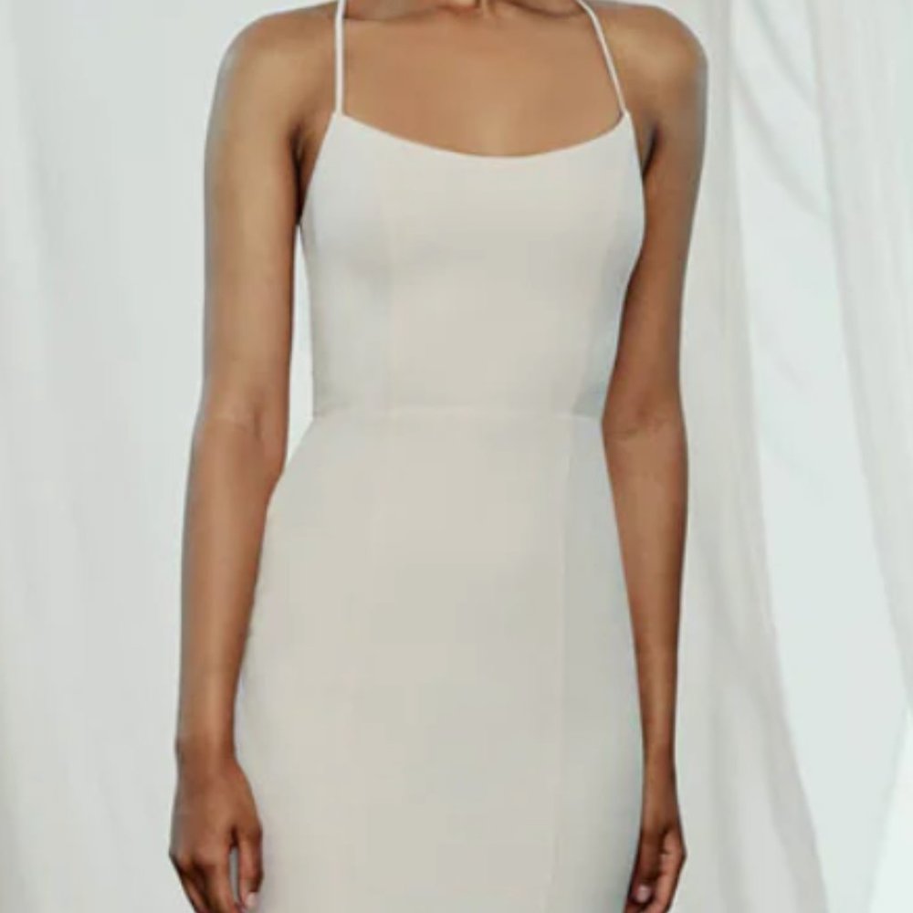 Amsale Taryn Dress - in STONE